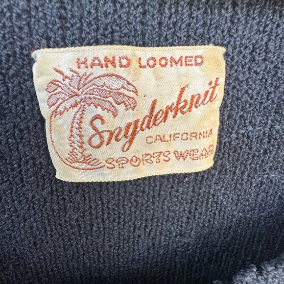 VTG Snyderknit California Black Hand Loomed Wiggle Sheath V-Neck Dress Small - Picture 6 of 12